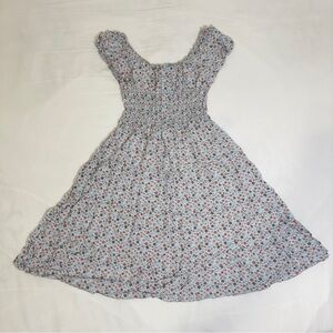 Blue Floral Off the Shoulder Mini Dress